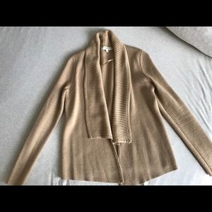 LOFT Camel Open Cardigan